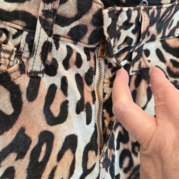 Adriano Goldschmied Pants Womens Sz 23R The Quinne Crop Kick Flare Animal Print - Picture 7 of 13